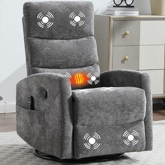 Massage Chair Recliner with Heat and Swivel