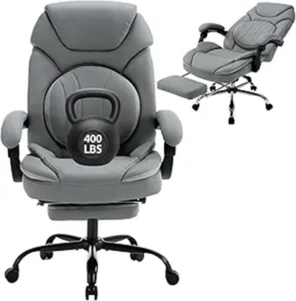 Ergonomic 400lbs Reclining Office Chair with Footrest