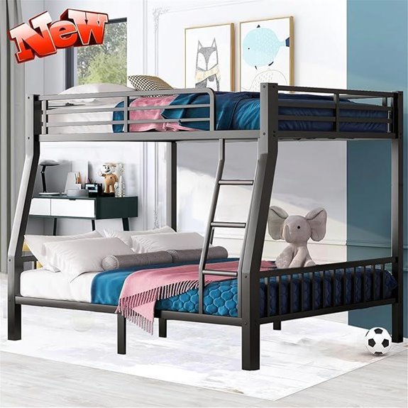 Upgraded Heavy Duty Metal Full-Over-Queen Bunk Bed