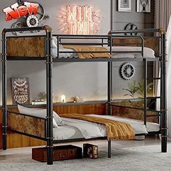 Heavy Duty Metal Twin XL Bunk Bed with Conversion