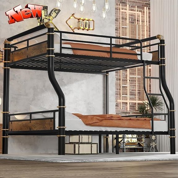 Heavy Duty Full XL Over Queen Bunk Bed with Conversion