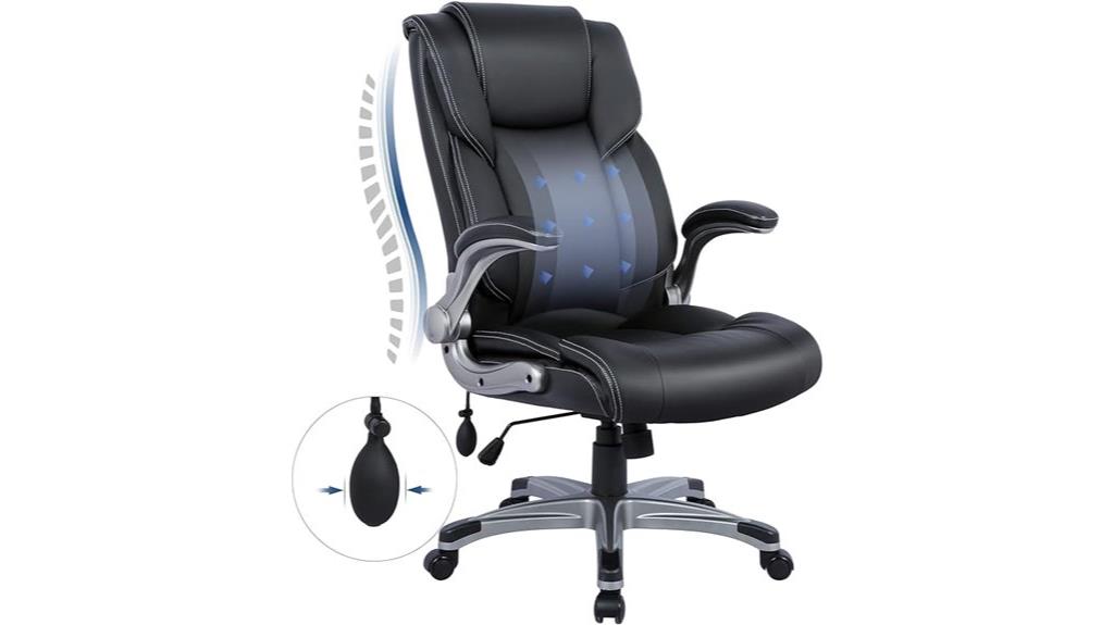 high back padded office chair