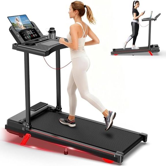 6% Incline Folding Treadmill with Handle and Big Display