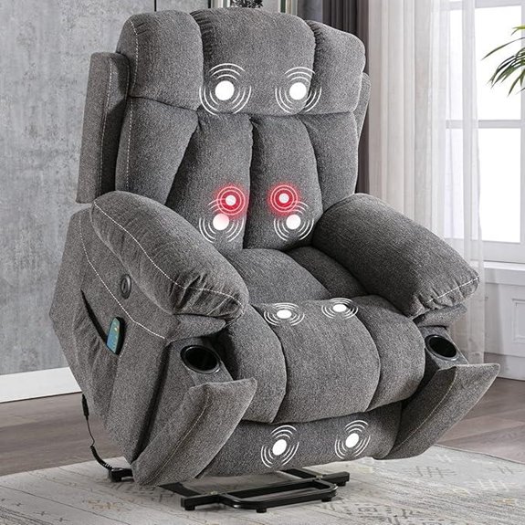 CANMOV Large Power Recliner with Massage & Heat