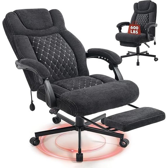Big and Tall Office Chair with Footrest and Lumbar