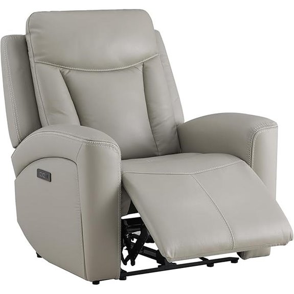 CHITA Genuine Leather Power Recliner with USB