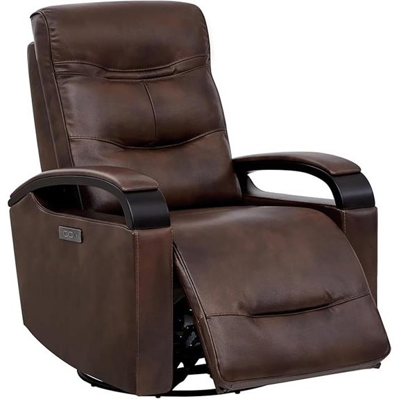 CHITA Leather Power Swivel Recliner with Adjustable Headrest
