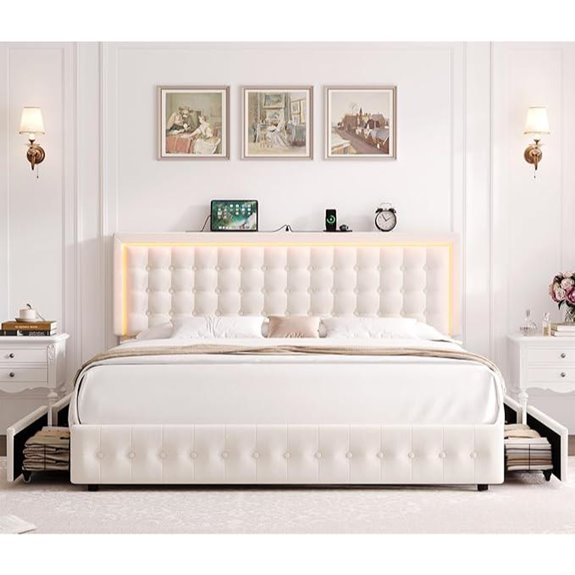 HIFIT King Size LED Bed Frame with Storage