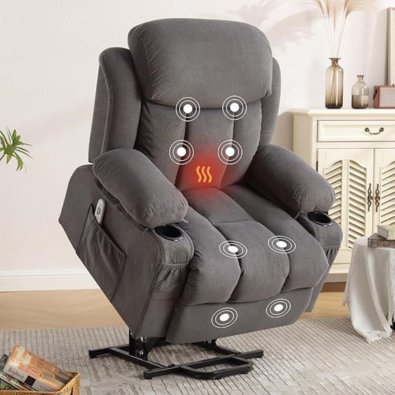 BOSMILLER Lift Recliner Chair with Massage & Heating