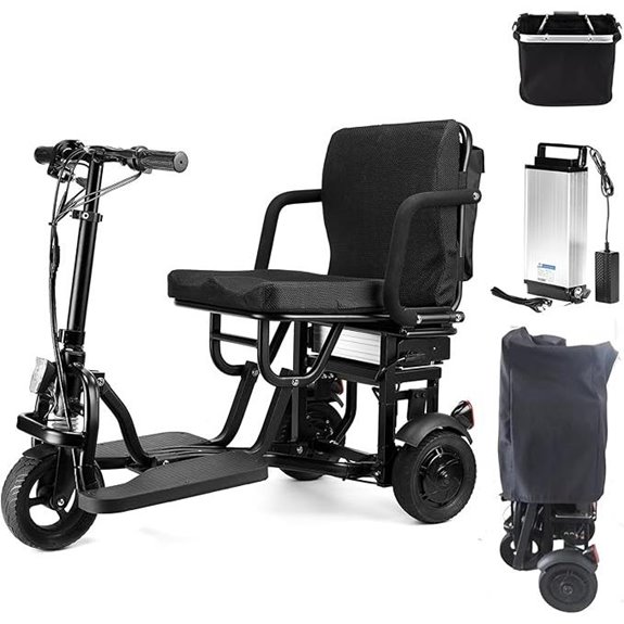 Portable 3-Wheel Mobility Scooter with Basket