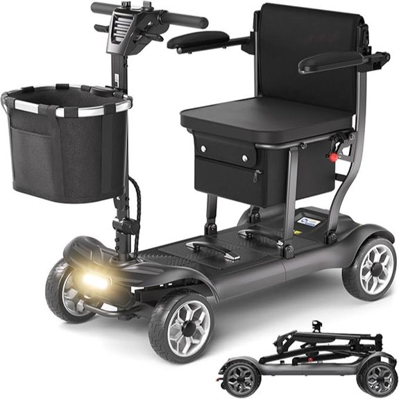 Lightweight 43lb Travel Mobility Scooter with Removable Battery