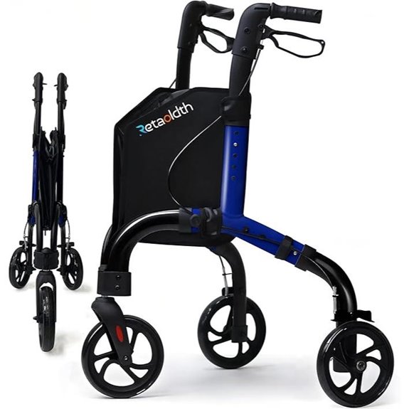 Lightweight 3-Wheel Rollator Walker for Seniors