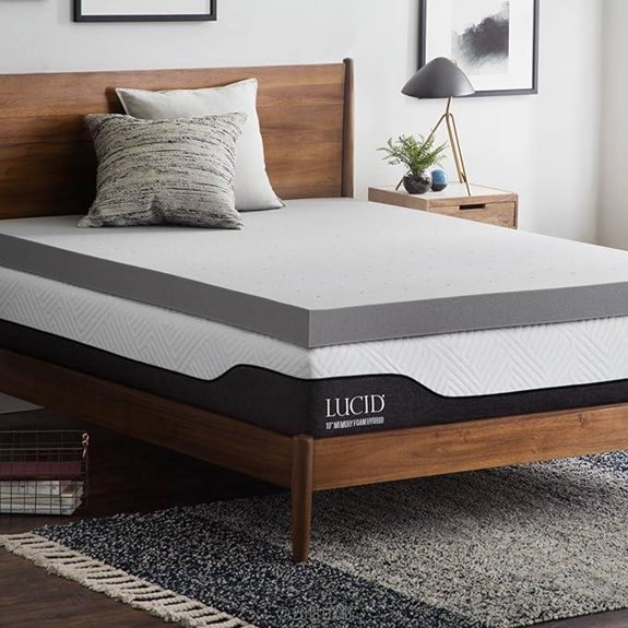 Lucid Bamboo Charcoal Memory Foam Mattress Topper