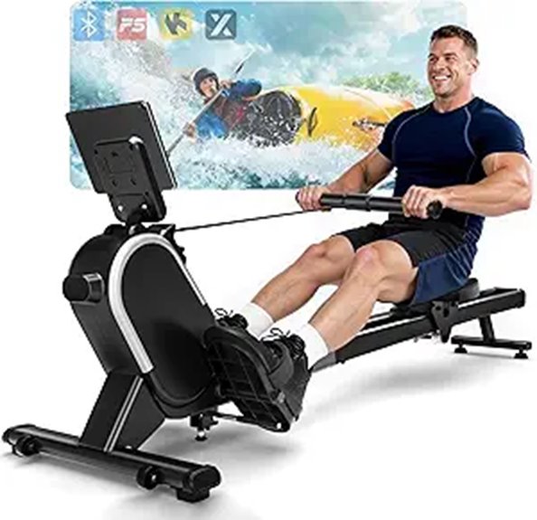 Magnetic Rowing Machine with App and Adjustable Resistance