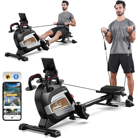 Pooboo Magnetic Rowing Machine with Folding Design