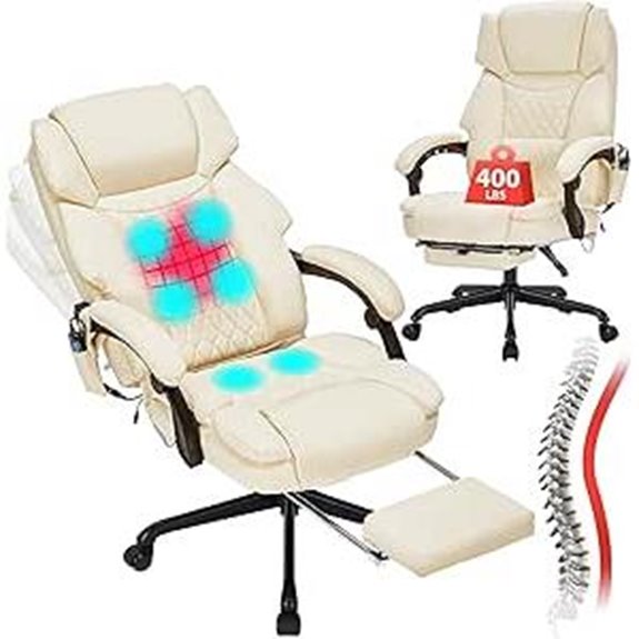 Massage Office Chair with Foot Rest Vibration & Heat