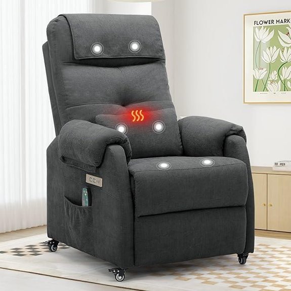 Electric Recliner Chair with Massage Heat & USB Port