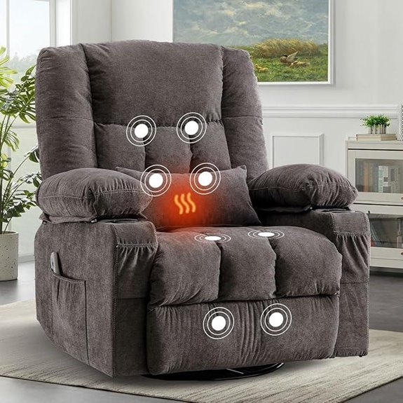 BOSMILLER Recliner Chair with Massage and USB Port