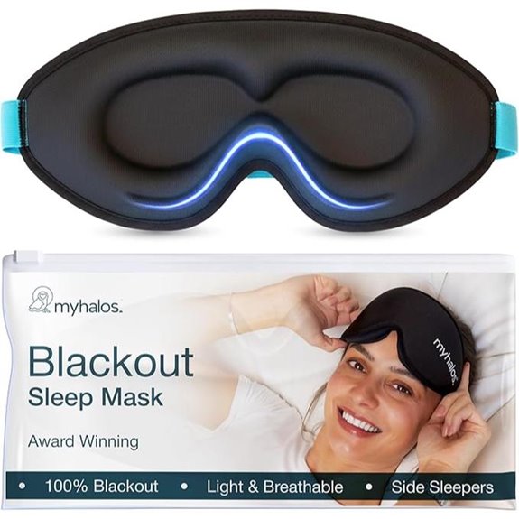 MyHalos Sleep Mask with Memory Foam Light Blocking