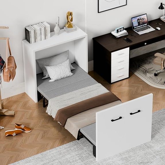 DoCred Murphy Bed Cabinet with Mattress and Folding Bed