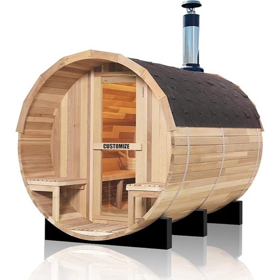 Outdoor Wooden Sauna Kit with Porch and Stove