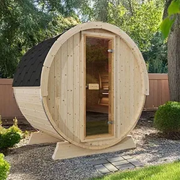 EuroSauna 2-Person Outdoor Barrel Sauna with Heater