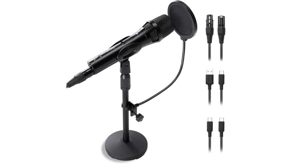 podcast microphone with accessories