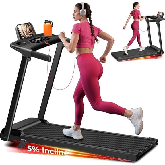 Portable Treadmill with Incline and Handles