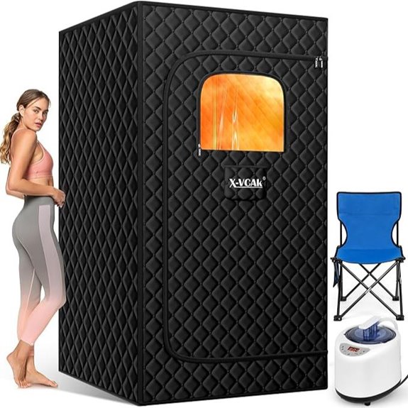 Portable Sauna Box with Remote & Folding Chair
