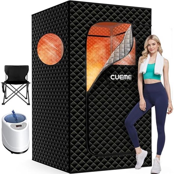 Portable Steam Sauna with Remote & Foldable Chair