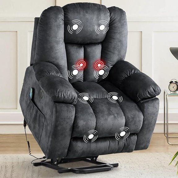 CANMOV Power Recliner with Massage Heat & USB