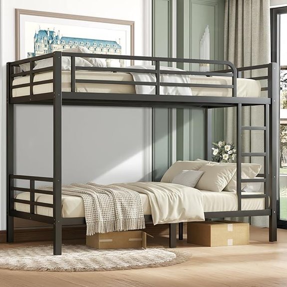Heavy Duty Twin XL Bunk Bed Frame with Ladder