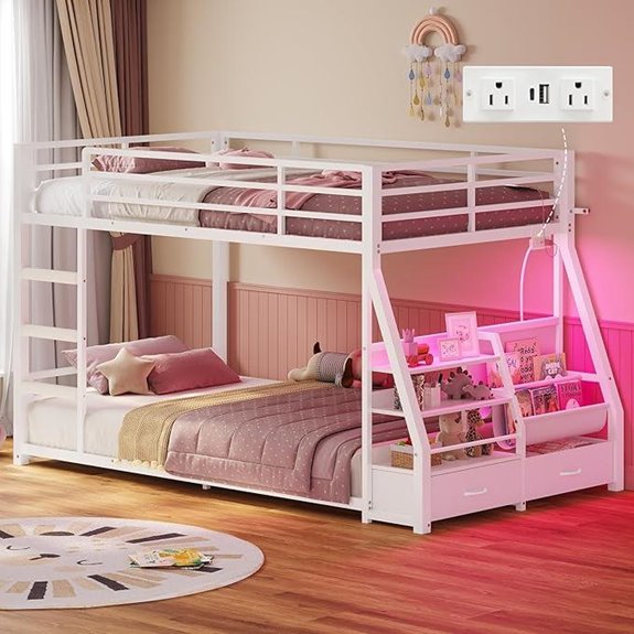 ADORNEVE Twin Bunk Bed with Storage and Shelves