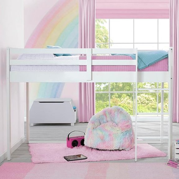 Delta Children Twin Loft Bed with Guardrail