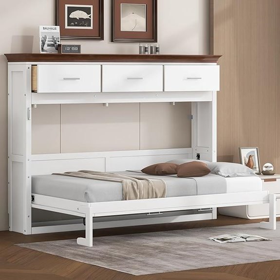 Softsea Twin Murphy Bed with Storage Drawers