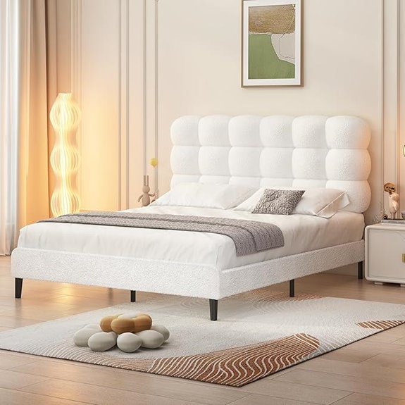 BarnFurin Upholstered Full Bed Frame with Headboard