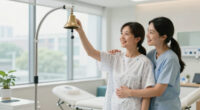 Royal hug for woman ringing cancer treatment bell
