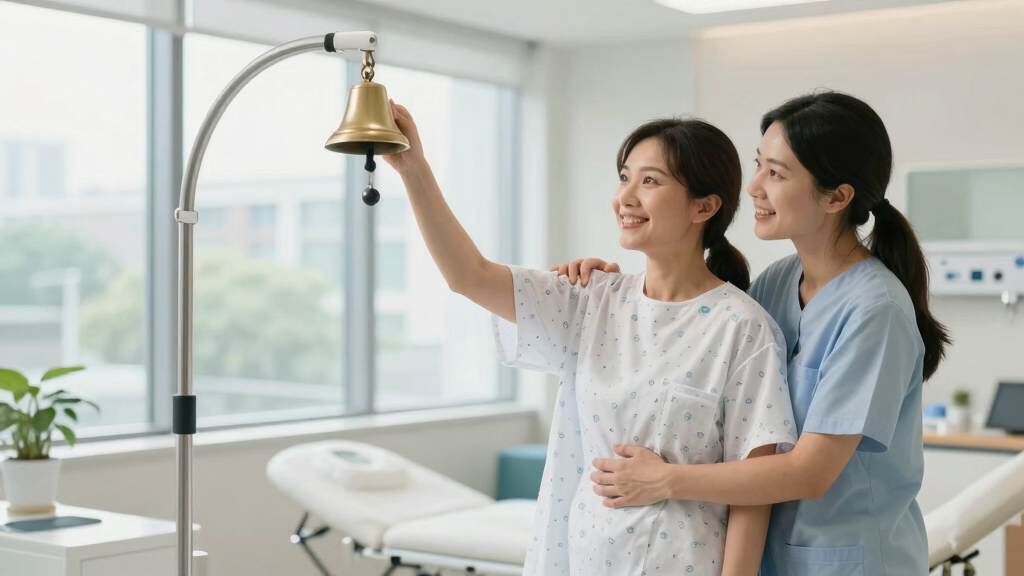 Royal hug for woman ringing cancer treatment bell